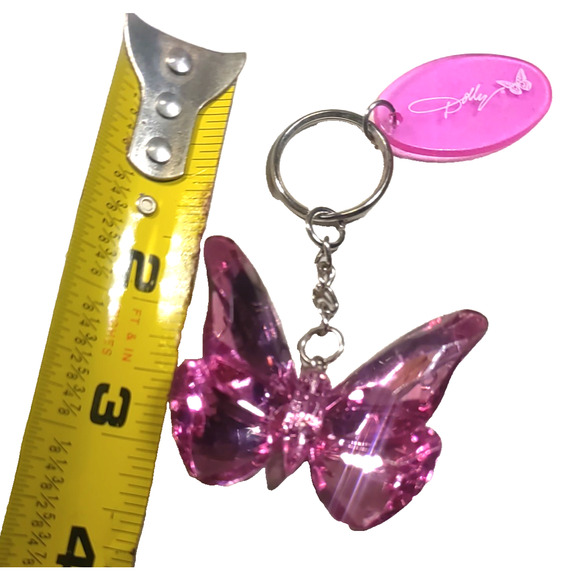 Dolly Butterfly Keychain Collectable Souvenir Plastic Pink Keychain - Picture 6 of 6